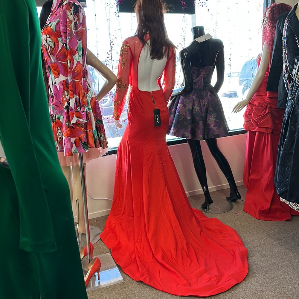 Long dress open in the back long some sequins at front